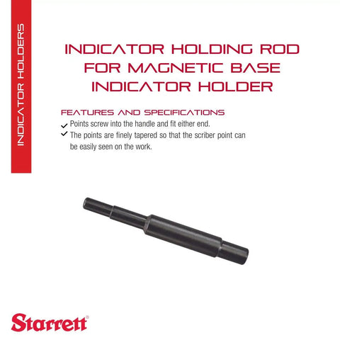 Indicator Holding Rod For Magnetic Base Indicator Holder, 3/8 Inch Diameter, 3 Inch Length, shown on a white background