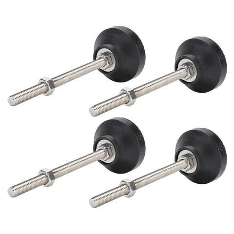 Heavy Duty Height Adjustable M8 Threaded Furniture Leveling Feet With 50mm Circular Base No Slip Rubber Pad For DIY Friendly Workbenches Shelving Racks And Office Or Home Setup, 4-pack