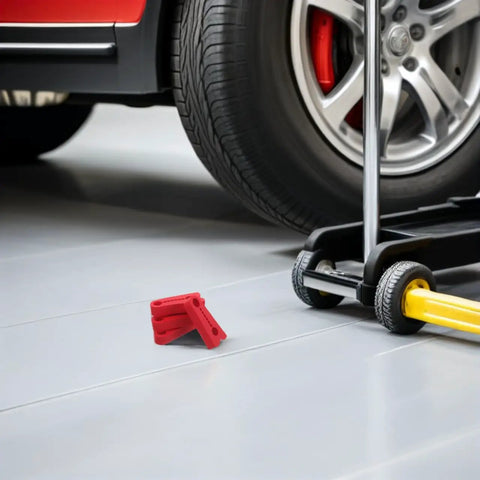 Heavy Duty Silicone Car Door Lock Buffer Pads For Hella Quiet Drives And Zero Rattle With Strong Self Adhesive Backing, set of 20 displayed near a vehicle.