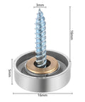 20 Pieces Stainless Steel Screw Cover Caps 0.63 Inch Diameter 16mm Mirror Finish Decorative Screws With Caps Silver Chrome