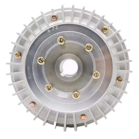 Shell Hollow Shaft Magnetic Powder Brake With Tension Controller 24V, front view of hole type electromagnetic brake system for machines