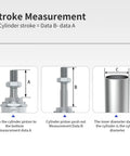 Stroke measurement diagram of Mini Pneumatic Cylinder Tiny But Mighty 1 Inch Bore 3 Inch Stroke Aluminum Alloy Compact Round Body Double Acting