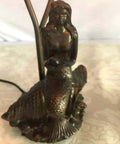Mermaid And Lily Flowers Tiffany Style Stained Glass Accent Table Lamp 20 Inch Tall Elegant Nightstand Light With Warm White Glow And Classic Vintage Charm E12 Bulbs Not Included featuring a mermaid base.