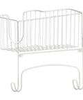 Wall Mounted Ironing Board Rack With Basket Storage For Easy Organization All-In-One Heavy Duty Steel Ironing Board Holder In White