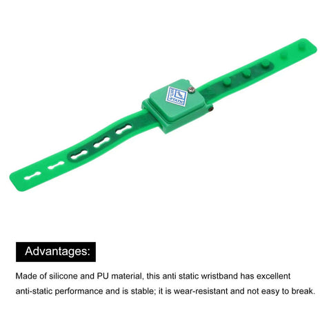 Cordless Anti Static Wrist Strap With Adjustable Silicone Bracelet For ESD Safe Computer Electronics Repair Green Color Grounding Wristband
