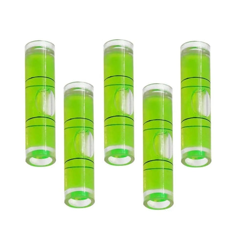 Strip Bubble Level Vial, High Precision Horizontal Spirit Level Bead(Large 5PCS) in cylindrical shape with green liquid.