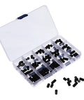 Nylon Cylinder Seal Spacer Set 140 Piece Assortment For Fastener Load Distribution, Insulation And Bearing Surface, Lightweight Nylon Gasket Kit For Marine Use And Household DIY Projects in organizer case