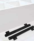 Slick Glide Keyboard Tray Slides With Bottom Mount Drawer Rails 35mm Width Cold Rolled Steel on a white desk surface.