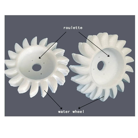 Detailed view of turbine wheels from Portable 50W Micro Hydro Generator For Off Grid Power 1 To 60V Brushless Turbine