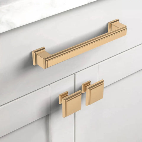 Champagne Bronze Cabinet Knobs 20 Pack Zinc Hardware For Kitchen Cabinets And Drawers Easy Install on white cabinet doors.