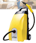 MiyKom Portable Steam Cleaner 3.5L Tank Delivers 230 Degrees High Temp Heat For Grease Removal In Kitchen Car And Home Surfaces Lightweight Design Perfect For Deep Cleaning Jobs Fast Heating System Wins. Yellow steam cleaner with hose for home and auto use.