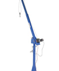 Tough As Nails 12 Volt DC Power Jib Crane with swivel boom, 2000 lbs capacity, in blue with electric winch.