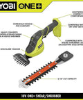 Heavy Duty 18V Cordless Grass Shear And Shrubber Trimmer Featuring Quick Swap Blades with ergonomic handle for garden use.