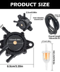 Direct Fit Straight Swap Boss Grade Fuel Pump Kit With Built In Filter And Oil Gauge Line For Briggs Stratton Kohler 17Hp To 25Hp Lawn Mowers and Golf Carts, featured dimensions and components.