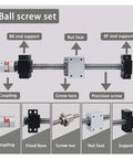 Premium Ball Screw Kit featuring 25mm SFE2525 Large Lead Linear Guide With BKBF End Support Plus Coupling For Smooth And Ultraquiet High Precision Motion Control That Lasts A Long Time. ball screw set diagram