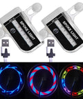 Rechargeable LED Bike Wheel Lights Spoke Lights Waterproof For Night Riding with 30 Pattern LEDs and Dual Side Lamps