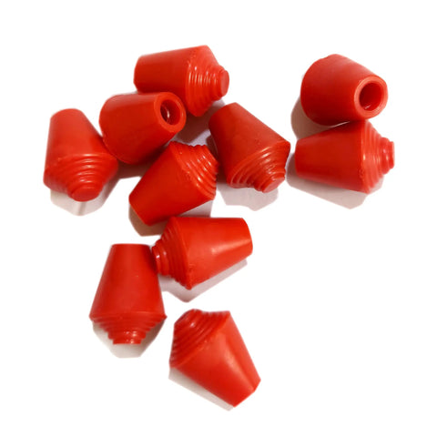 Fencing Practice Sword Tips For Foil And Epee, Rubber Replacement Tips With Blunt Ends, Wear-Resistant Rubber, Red Pack of 10