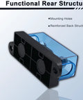 Rock Solid ANM Bolt On Fuse Holder Block 60 Amp Rated 12 To 48 Volt DC Circuit Protector rear view showing reinforced back structure and mounting holes.