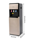Bottom Loading 5 Gallon Water Dispenser With Hot And Cold Water, 3 Temperature Settings, Champagne Gold Finish, Front View