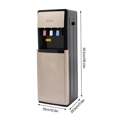 500W Water Dispenser With Hot, Room, And Cold Water Three Temperature Spouts, Floor Standing Water Cooler For 5 Gallon Bottles