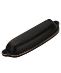 10 Pack 3 3 4 Inch Cup Pulls Oil Rubbed Bronze Cabinet Handles Zinc Alloy Heavy Duty profile view showcasing vintage design.
