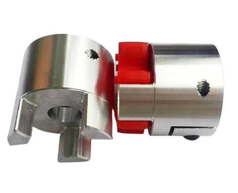 One Pack Heavy Duty Plum Elastic Coupler For Servo Motor Builds showing metal and rubber design, used for CNC and 3D printer setups.