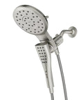 Spot Resist Brushed Nickel Dual Showerhead And Handshower System With Infiniti Dial And Magnetix Docking 60 Inch Hose