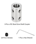 Rigid Shaft Coupler Set 4mm To 8mm For 3D Printers And DIY Projects Steel Joint Connectors L22mm By D14mm with screws and hex wrench