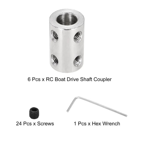 Rigid Shaft Coupler Set 4mm To 8mm For 3D Printers And DIY Projects Steel Joint Connectors L22mm By D14mm with screws and hex wrench