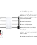 4 Bar Towel Warmer And Dryer Wall Mounted Plug In Bath Towel Heater Matte Black Energy Efficient 60W with white towel and features.
