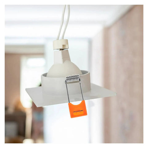 200 Pcs Orange Recessed Lighting Spring Clips For Panel Downlights And Ceiling Lights Rock Solid Snap Clamp Clips in use