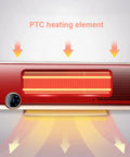 Wall Mounted Space Heater Featuring Thermostatic Remote And Three Speed Modes Kicks Serious Chill For Every Room Eight Hour Timer Provides Built Different Ptc Fast Heating with visible PTC heating element.