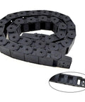 1 Meter Black Plastic Cable Drag Chain With R38 Bend Radius And 18x50mm Inner Size, Semi Enclosed One Side Open Wire Carrier for CNC Machines