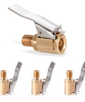 4 Pack 8mm Brass Tire Air Chuck Quick Connect Adapter for twist on to lock on inflation, no air loss connector set