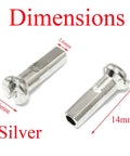 36 Pack 14mm Spoke Nipples for 14G Mountain Bike Wheels, Silver Carbon Steel, Built Tough and Rust Resistant, size details shown