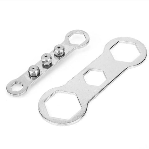 Rivet Nut Gun Adapter Kit components including heads and spanner for Drill Power Beefed Up Riveting Tool with Four Heads 1000 RPM