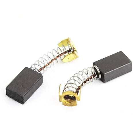 Premium Carbon Motor Brushes For Electric Tools And Power Drills 16Mm X 11Mm X 5Mm Universal Replacement Kit close-up view of two brushes