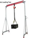 Heavy Duty 10.5 Foot Adjustable Gantry Crane With 4000 Lb Capacity, Height Range 9.85 To 13.9 Feet, Portable Garage Hoist And Rigging Kit