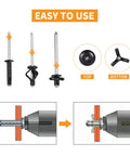 Diagram of Tri Fold Aluminum Pop Rivets Black 75 Pieces Assortment For Kayak Boat Repair Includes Sizes Three Sixteenths Inch