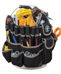 Beefy Bucket Tool Bag That Fits A 5 Gallon Bucket With 45 Pockets And Chain Tether Double Layer Polyester Edges For Tough Durability