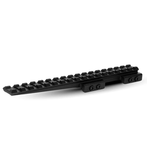 Shrapnel Extended Picatinny Riser Mount With Recoil Stop Base 17 Slot 7 Inch Rail Extra Long Three And A Half Inch Forward Extension