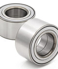 Two Front Wheel Hub Bearing Replacement Kit 510063 units, silver steel material, close-up view showing bolt-in compatibility.