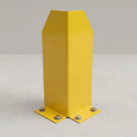 Heavy Duty Steel Pallet Rack Guard With Double Sided Upright Impact Shield For Warehouse Forklift Smash Protection Storage Column Bumpers And Rack Leg Armor