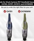 Six Pack CH701 Vacuum Filter Replacement For Cyclone PET Handheld Vacuums Easy Fit And Strong Suction Works With CH700 CH701 CH701C CH700WM vacuum filters shown for CH701 and CH700WM handheld vacuums