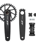 1x Mountain Bike Crankset 170mm With 36T Chainring And Bottom Bracket 6061 Alloy Hollowtech Crank Narrow Wide Teeth Compatible