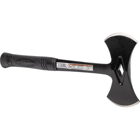 Stealth Dual Bit Axe For Outdoors Beefy Built Hand Axe With Steel Handle And Shock Block Grip Ideal For Camp Tasks Woodcutting Trail Clearing And Property Maintenance Made In USA RSA16 VN32410 side view