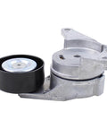 Belt Tensioner And Serpentine Belt Idler Pulley Direct Fit For GM Vehicles, side view of metal assembly