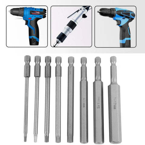 Kickstart Any Heavy Duty Job With These Top Tier S2 Steel Hex Bits. Solid 2.5 To 12 Millimeter Screwdriver Heads for drill use