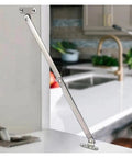 Adjustable Stainless Steel Cabinet Hinges Set Of 2 Quiet Door Closing Hinges Lift Up Stay Support installed on a cabinet door