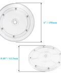 2 Pack Super Slick Acrylic Turntable Platter 6 Inch Crystal Clear Rotating Display Stand dimensions 6 inch 0.48 inch thick